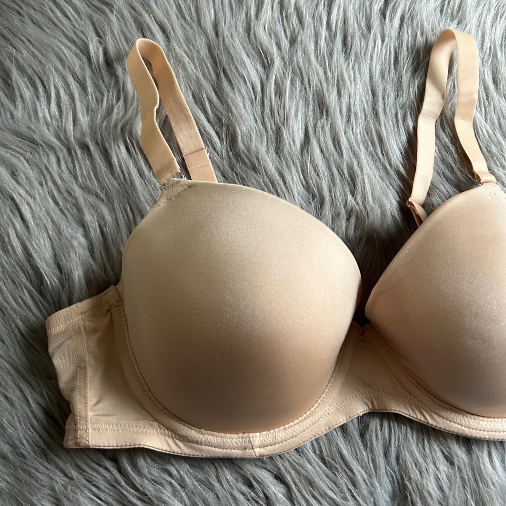 Primark Lightly Lined Bra Womens Size 36D Beige Underwire Back‎ Closure - Picture 2 of 7